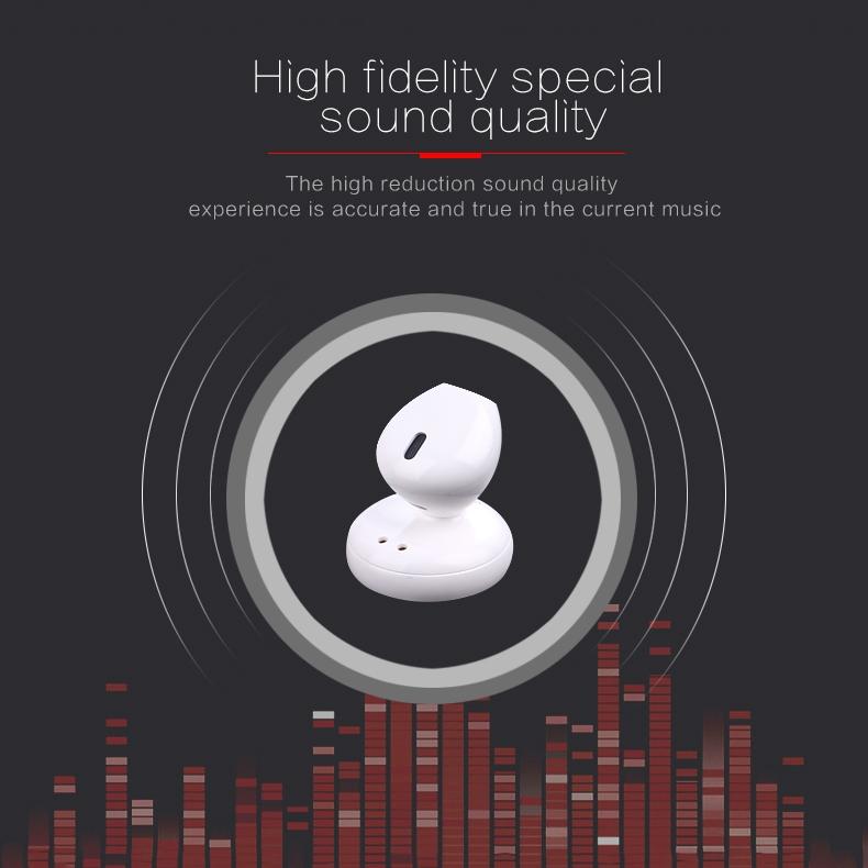 Mini Bluetooth 4.2 In-ear Stereo Earphone with Charging Box - Single Ear