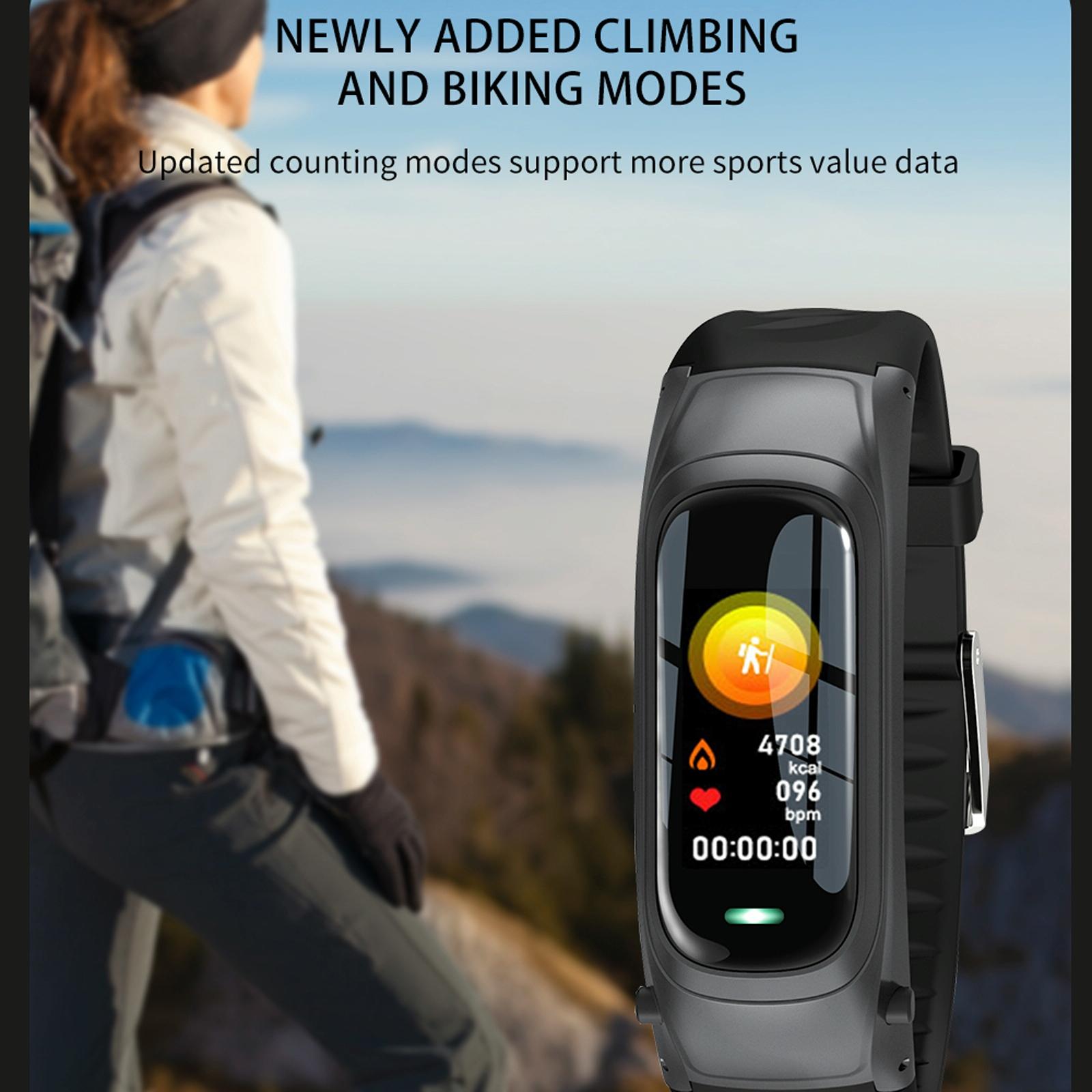 Smart Bracelet With Ai Voice Sleep & Heart Rate Monitoring Call Rejection - Black