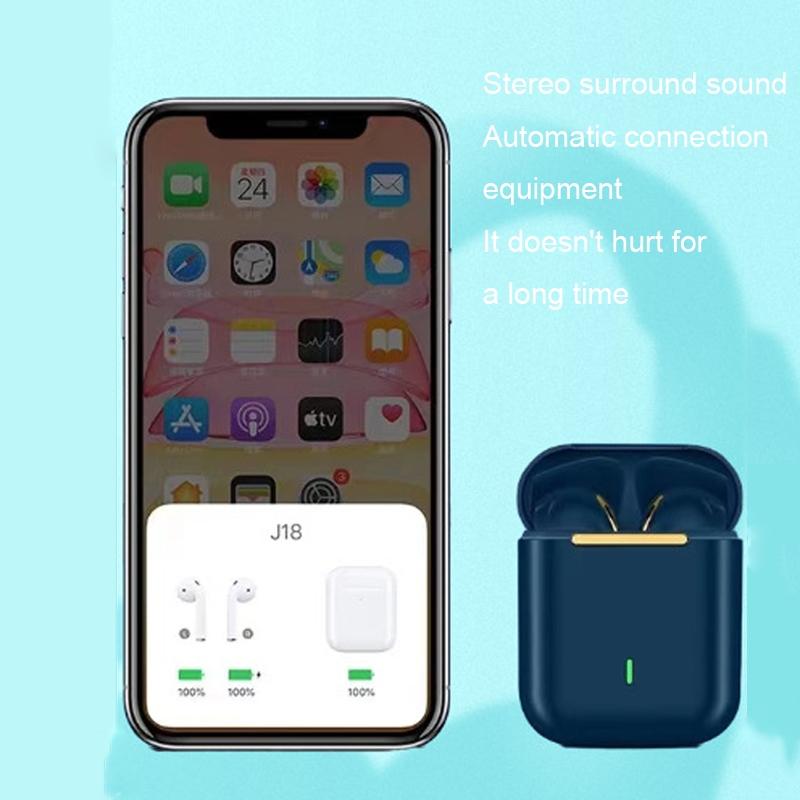 Wireless In-ear Earphones with Long Battery Life - Bluetooth 5.0 Blue