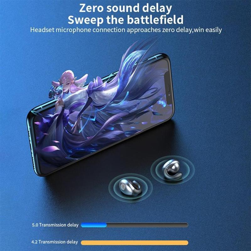 Wireless Bone Conduction Earphones with Noise Reduction - Black