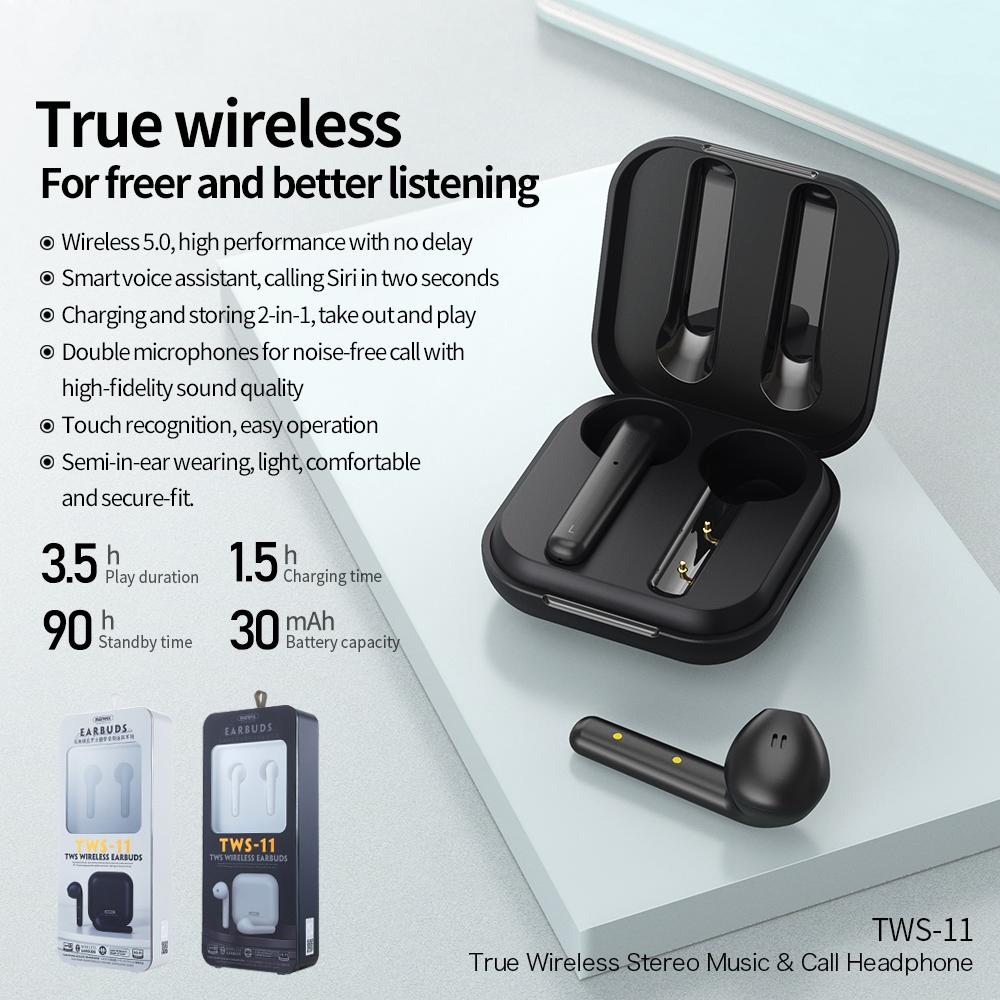 Wireless Earphones with Charging Box - True Bluetooth - Black