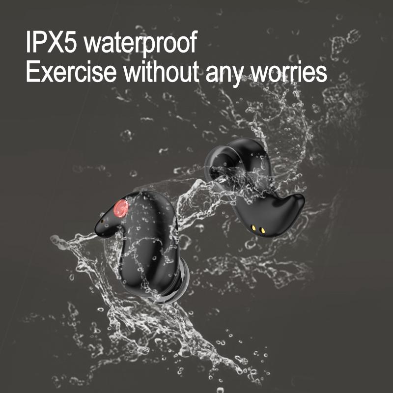 Coconut Ball Bluetooth Earphones with Charging Case - Black