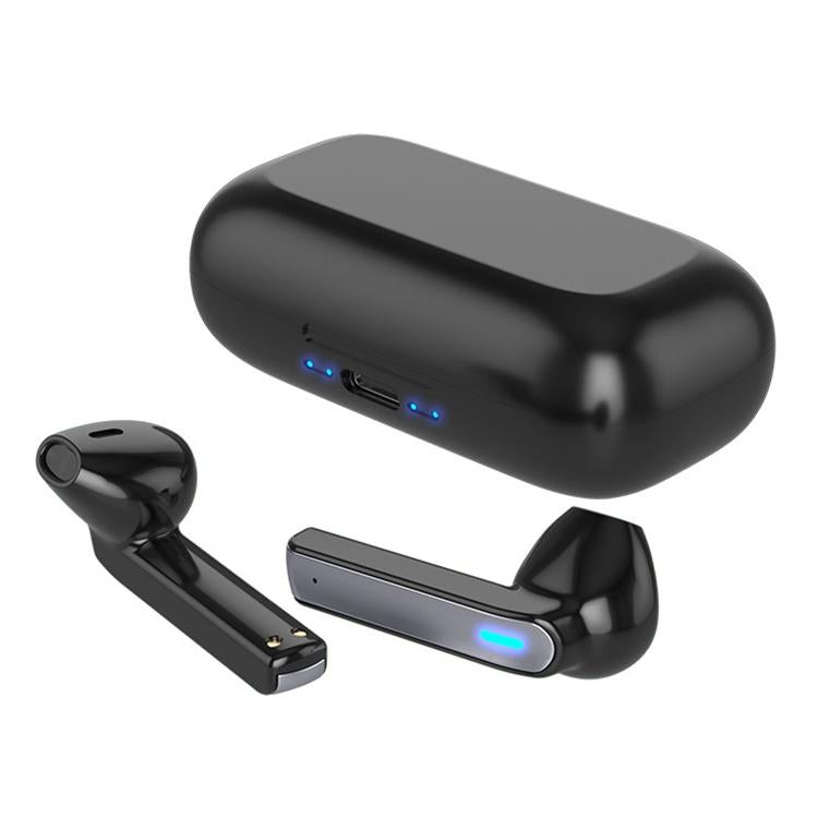 Touch Bluetooth Earphones with Charging Box & Indicator Light - Semi-in-ear - Black