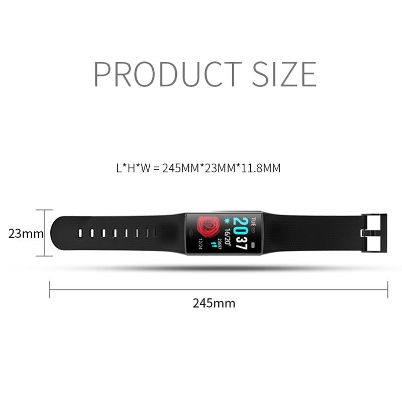 Waterproof Smart Bracelet With Step Heart And Sleep Monitoring - Ip67 - Black