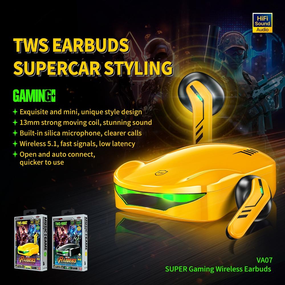 Wireless Gaming Earphones - Va07 Bluetooth - Black