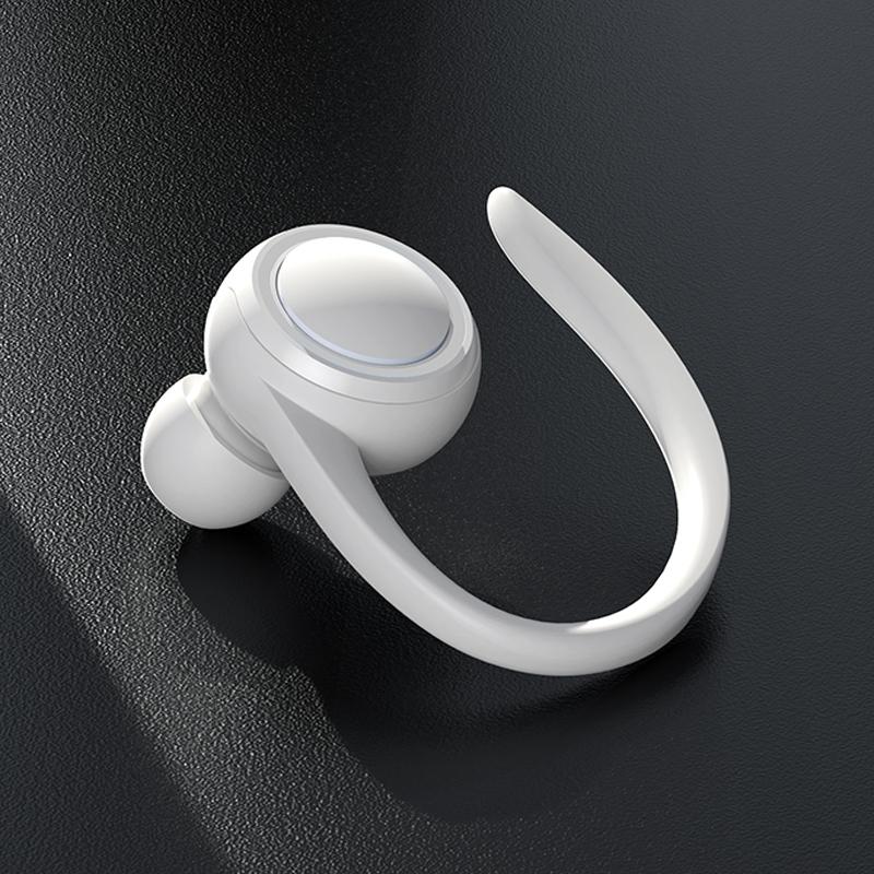Wireless Hanging Ear Sports Earphone with True Sound - White