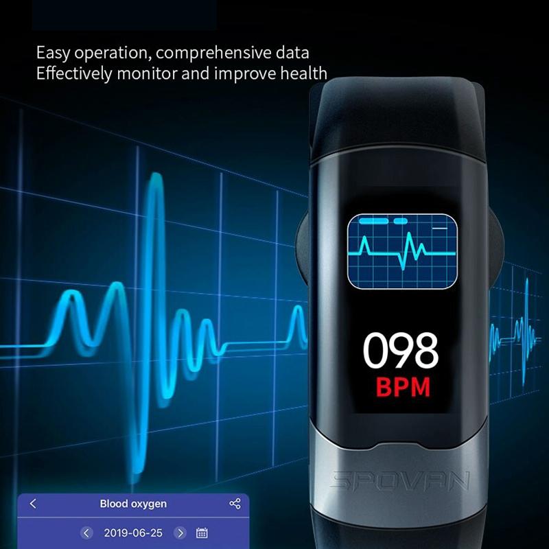 Smart Bracelet With Tft Hd Display Blood Oxygen & Sleep Monitoring - Blue