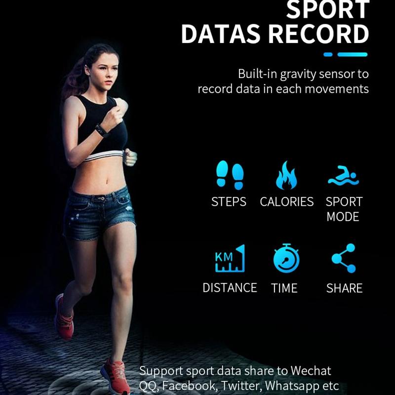 Smart Bracelet With Tft Hd Display Blood Oxygen & Sleep Monitoring - Blue