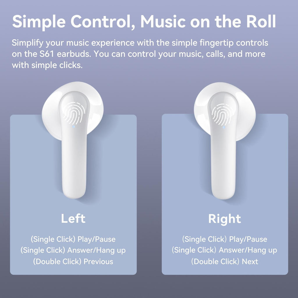 True Wireless Stereo Bluetooth Earphones - S61 - Black