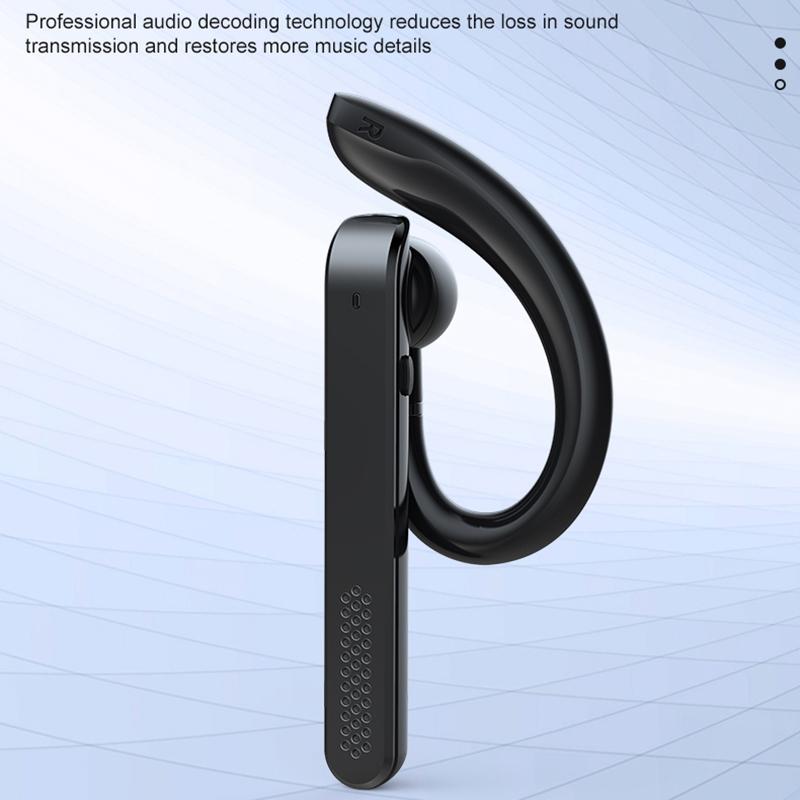 Wireless Bluetooth Earphone with Noise Reduction - Ear-mounted - Silver