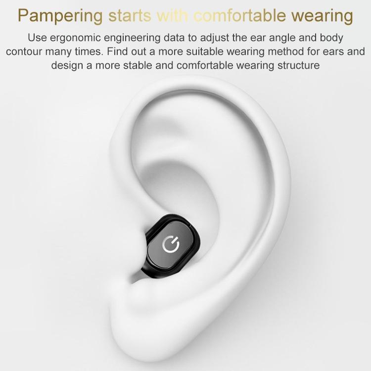 Wireless Bluetooth 5.0 Single In-ear Earphone - Black