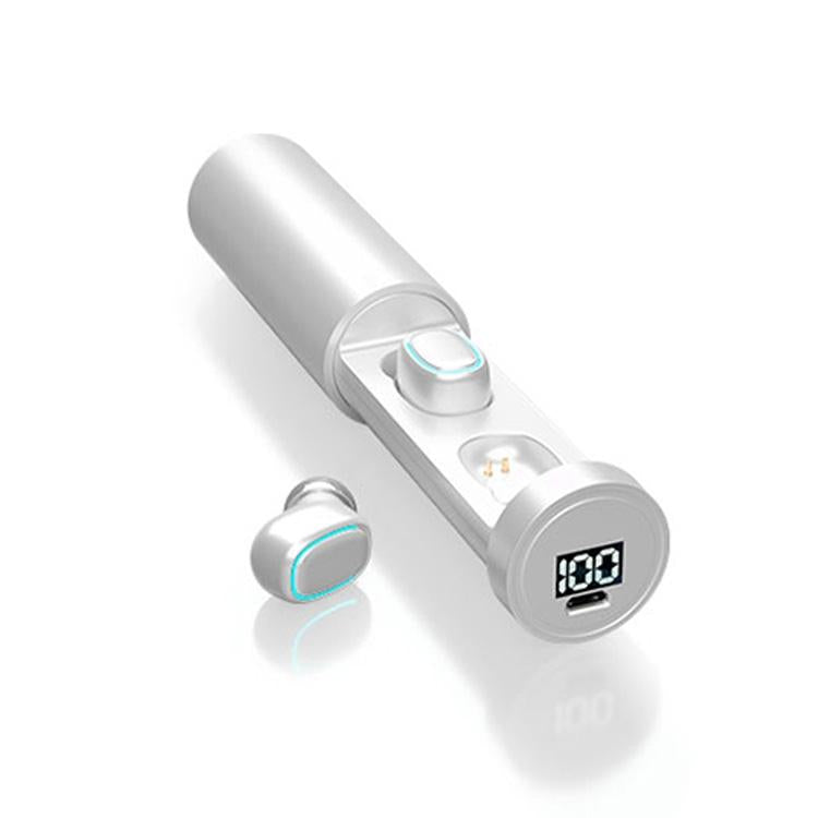 True Wireless Bluetooth Earphones with Digital Display and Charging Box - Black