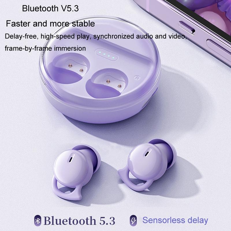 Comfortable Wireless Bluetooth Earphones - Noise Canceling - Purple