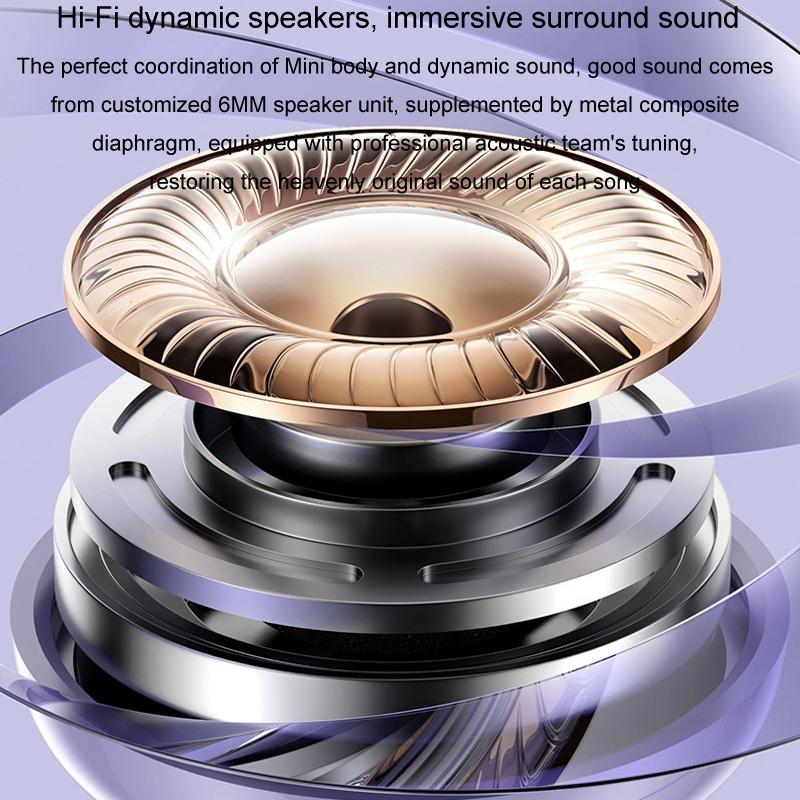 Comfortable Wireless Bluetooth Earphones - Noise Canceling - Purple