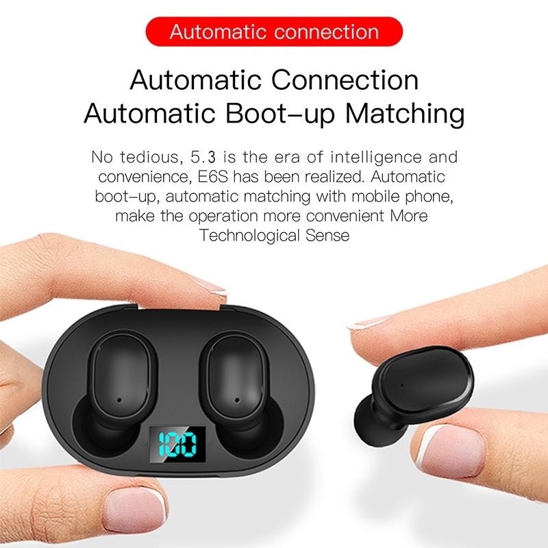 Wireless Bluetooth Earphones with E6s Led Display - Tws - Green