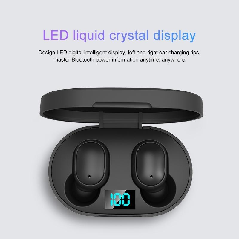 Wireless Bluetooth Earphones with E6s Led Display - Tws - Green