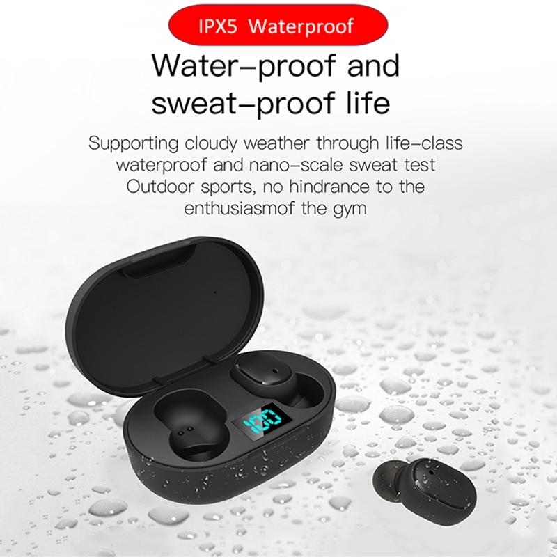 Wireless Bluetooth Earphones with E6s Led Display - Tws - Green
