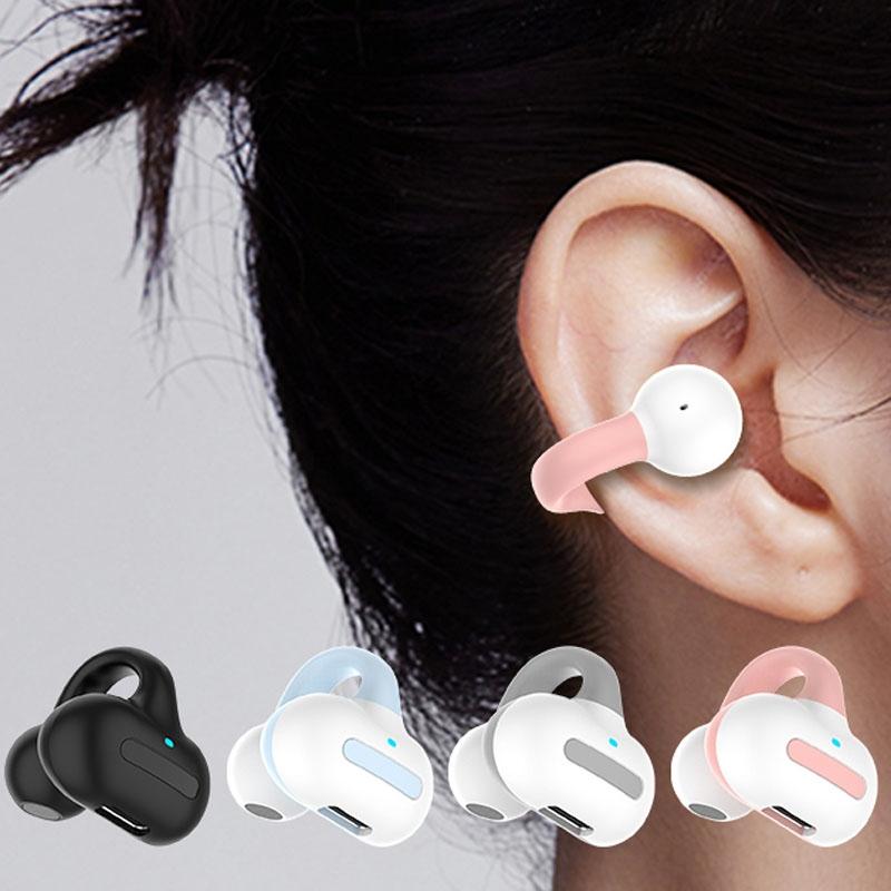 Wireless Single Ear Clip-on Bluetooth Earphone - M-s8 - Blue