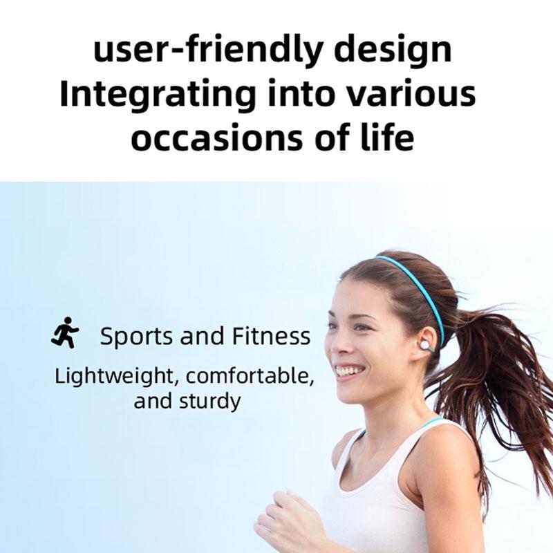 Wireless Single Ear Clip-on Bluetooth Earphone - M-s8 - Blue