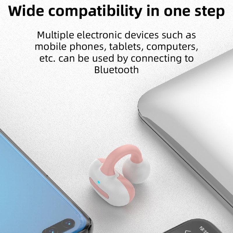 Wireless Single Ear Clip-on Bluetooth Earphone - M-s8 - Blue