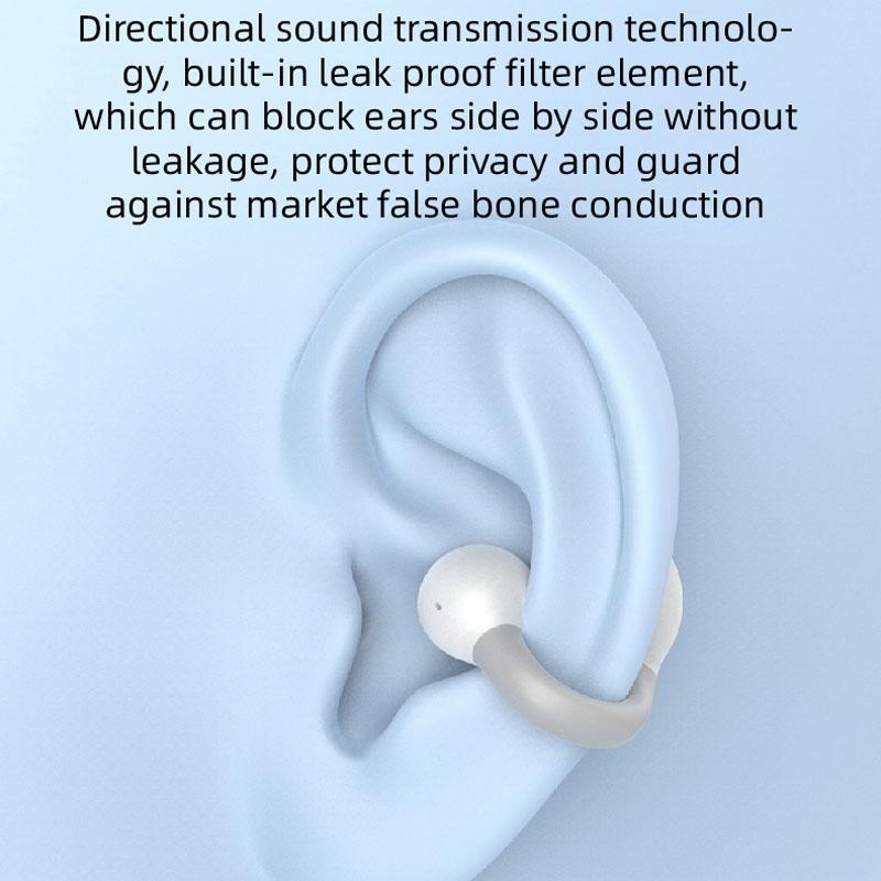 Wireless Single Ear Clip-on Bluetooth Earphone - M-s8 - Blue