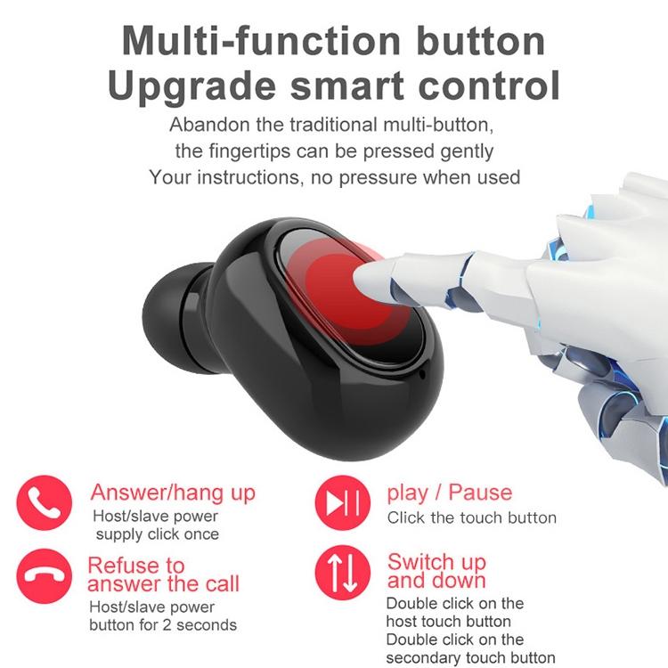 Wireless Bluetooth 5.0 Earphones with 9d Sound & Charging Box - Pink