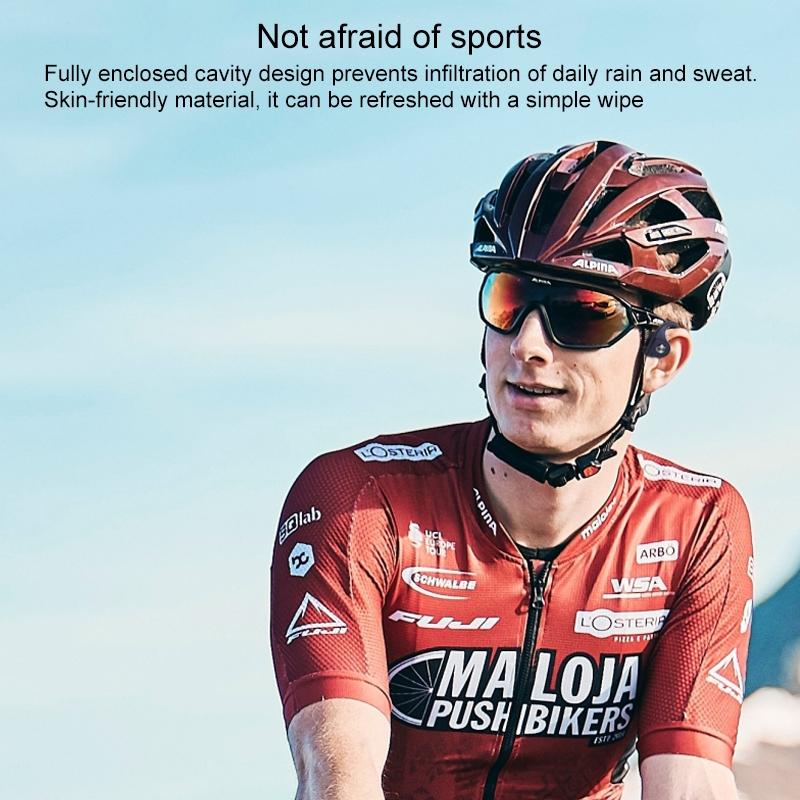 Wireless Bone Conduction Bluetooth Earphones - 4.1 Stereo 5.0 Black - Grey