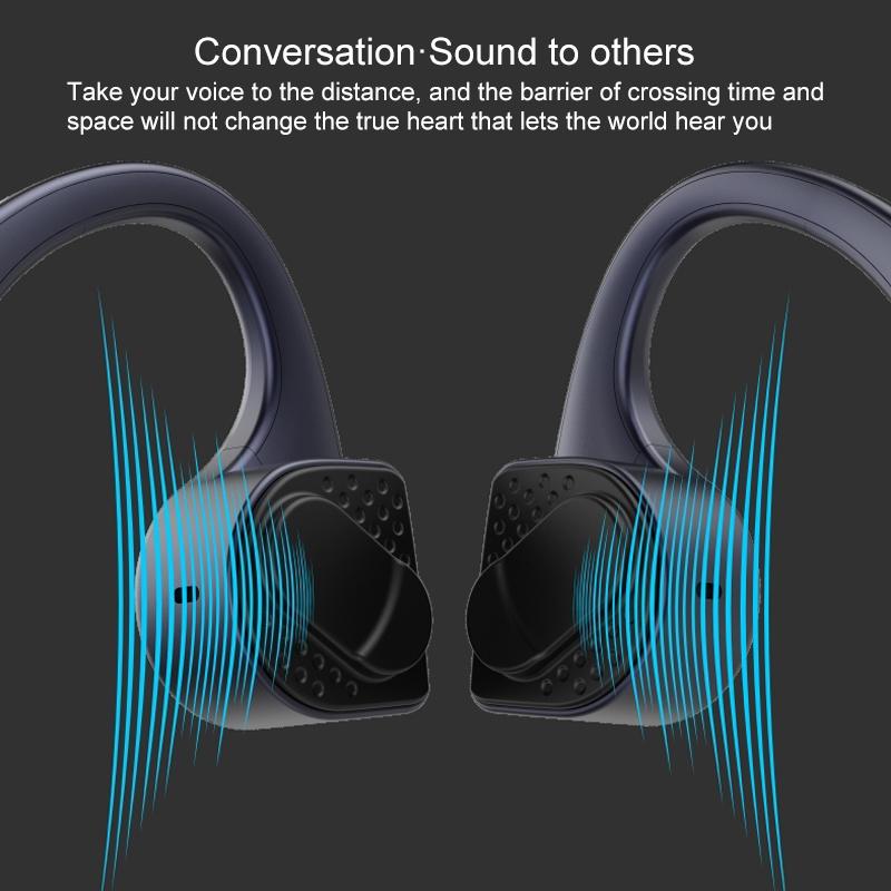 Wireless Bone Conduction Bluetooth Earphones - 4.1 Stereo 5.0 Black - Grey