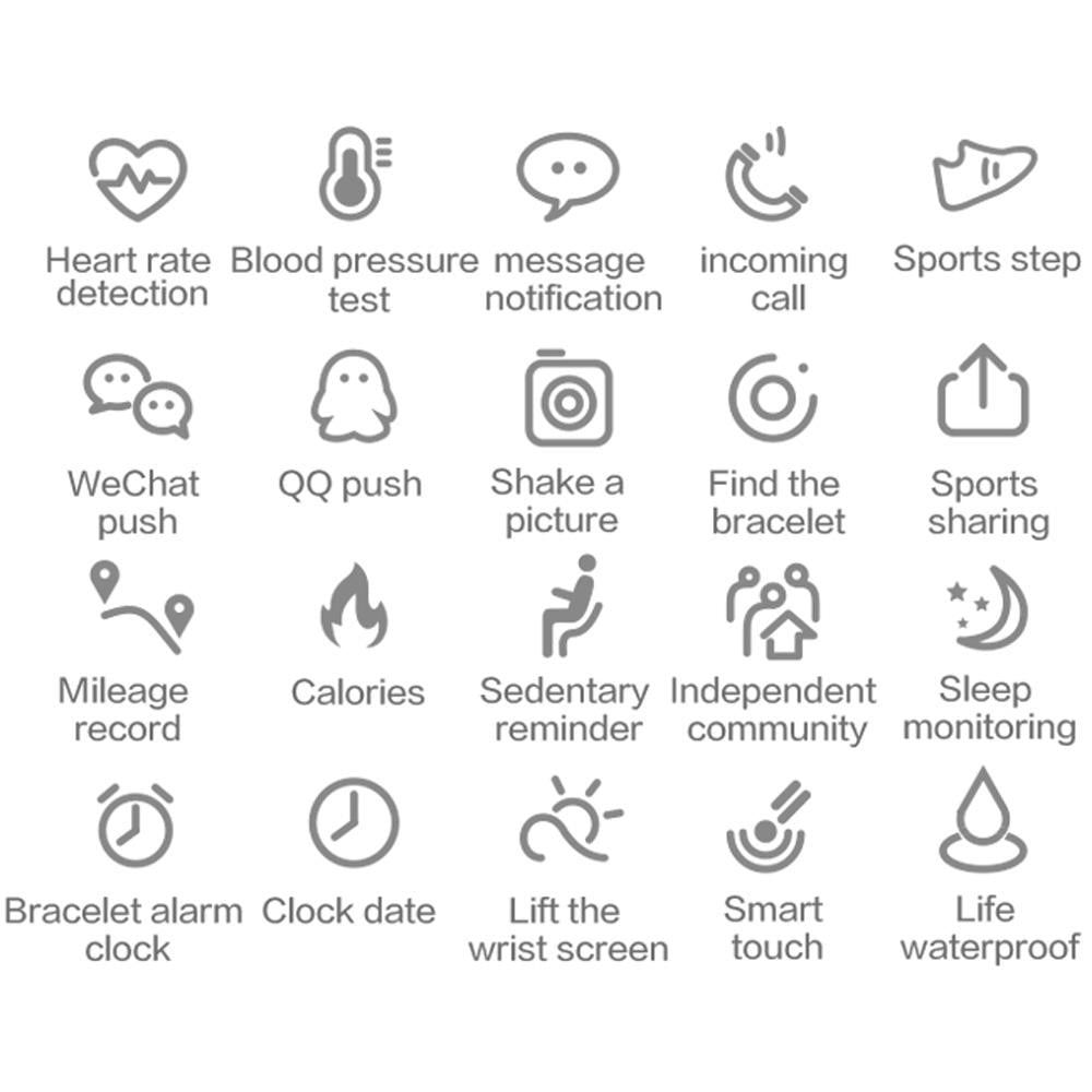 Waterproof Smart Bracelet With Call Heart Rate Bp Sleep And Sedentary Functions - Red