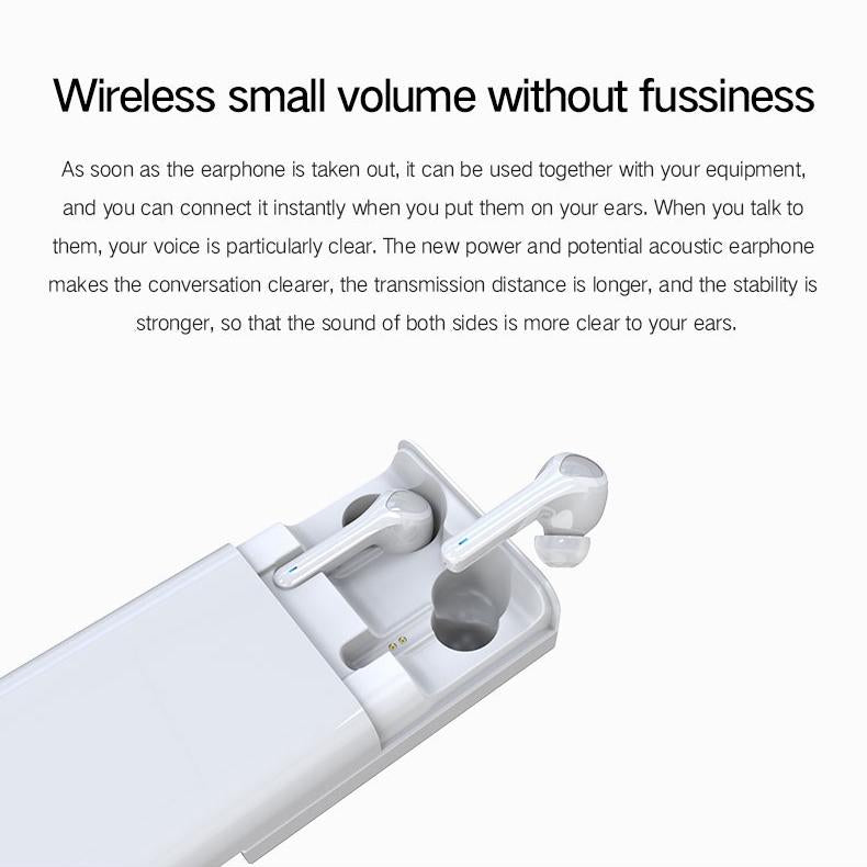 Wireless 3d Stereo Earphones with Bluetooth 5.0 - White