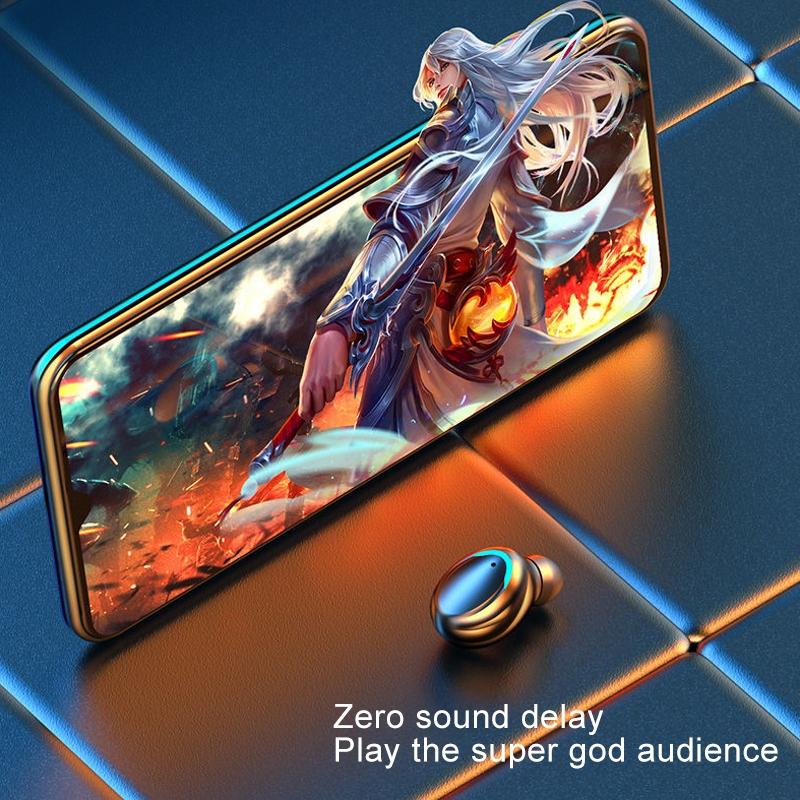 Three-screen Bluetooth Earphone with Noise Reduction and Hand Strap - White