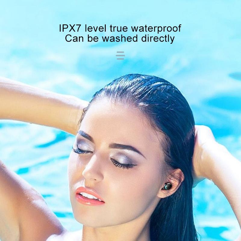 Three-screen Bluetooth Earphone with Noise Reduction and Hand Strap - White