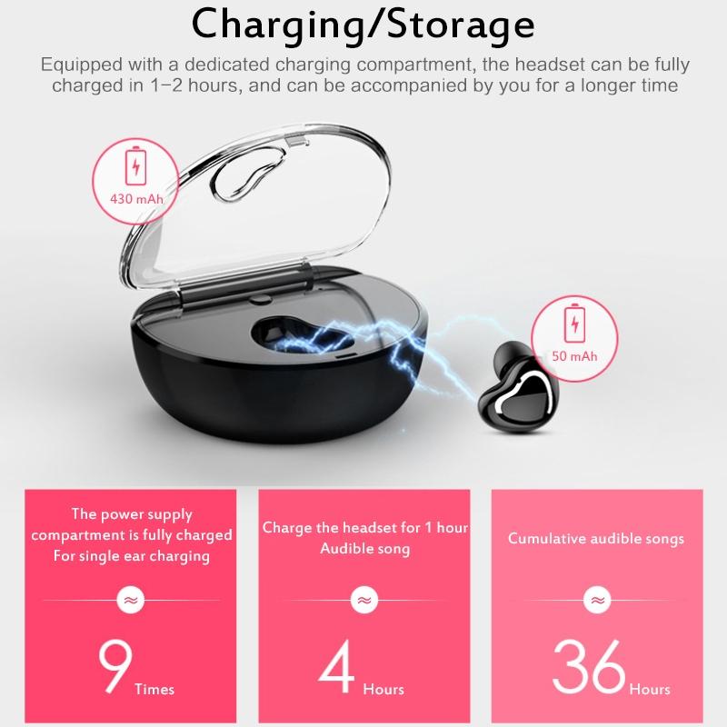 Mini Wireless Bluetooth Earphones with Charging Box - X7 4.1 - White