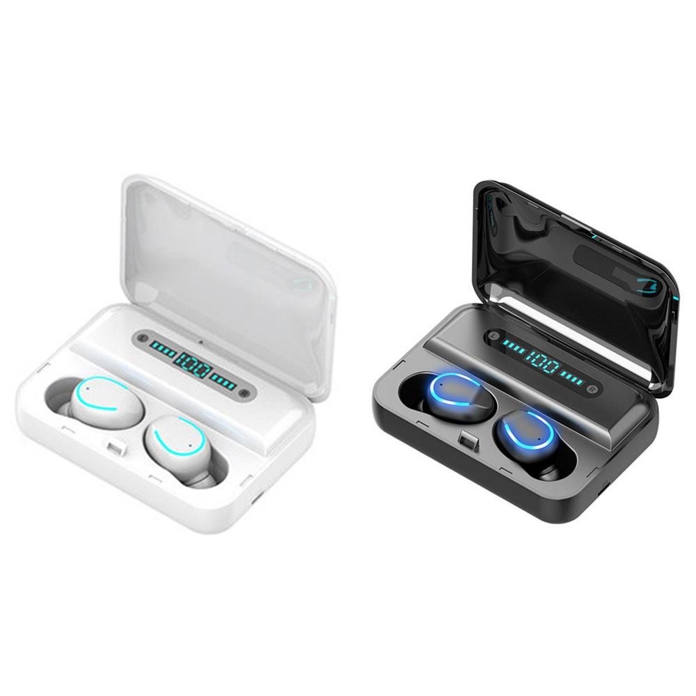 Intelligent Noise Cancelling Bluetooth Earphones with Touch Control and Charging Box - White