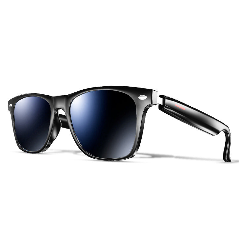 Black Full Frame Sunglasses Smart Audio Glasses with Bluetooth 5.0 - Open-Ear Directional Sound, Anti-Blue Light Lenses, IP65 Water Resistant