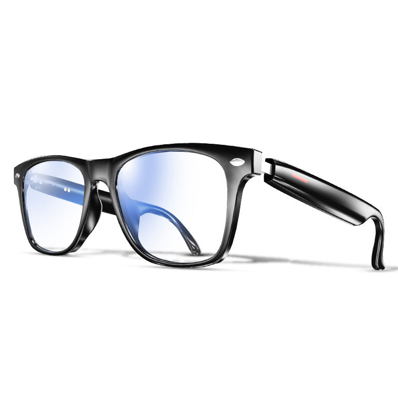 Black Full Frame Anti-blue Light Smart Audio Glasses with Bluetooth 5.0 - Open-Ear Directional Sound, Anti-Blue Light Lenses, IP65 Water Resistant
